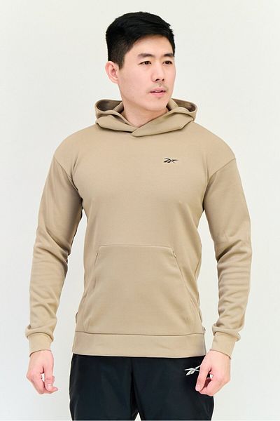 Reebok Men Sportswear Fit Long Sleeves Outdoor Hooded Sweatshirt, Tan