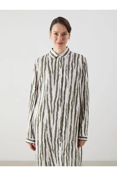 LC Waikiki Lcw Grace Khaki Print Women's Shirt Tunic