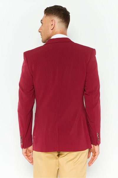 Asos Design Men Regular Fit Plain Suit Jacket, Burgundy