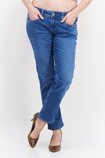 Pepe Jeans Women Regular Fit Wash Straight Jeans, Blue