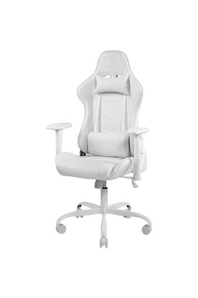 DELTACO Deltaco Gaming WCH80 Gaming Chair, PU Leather, Ergonomic, High Back, Lumbar and Cervical Pillow, White