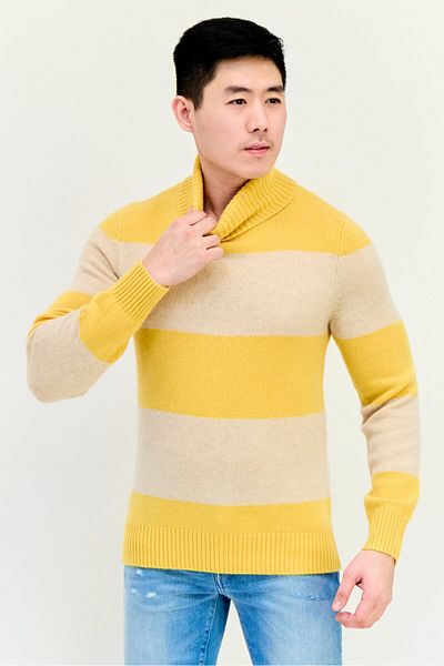 Esprit Men Turtle Neck Two Tone Sweater, Multicolor