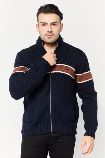 Harmont & Blaine Men High Neck Textured Sweater, Multicolor