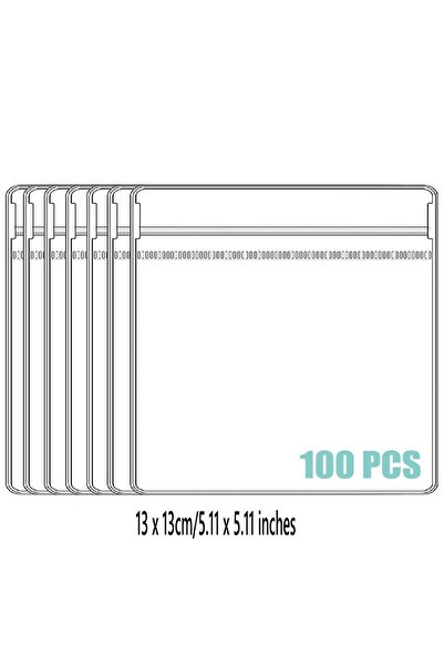 Choice 100 قطعة (13 × 13 سم) أكياس تخزين بلاستيكية شفافة ذاتية الغلق من مادة ...