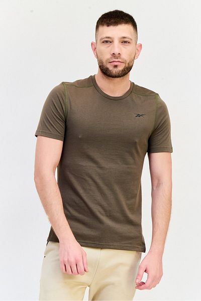 Reebok Men Sportswear Fit Short Sleeves Training T-shirt, Dark Olive