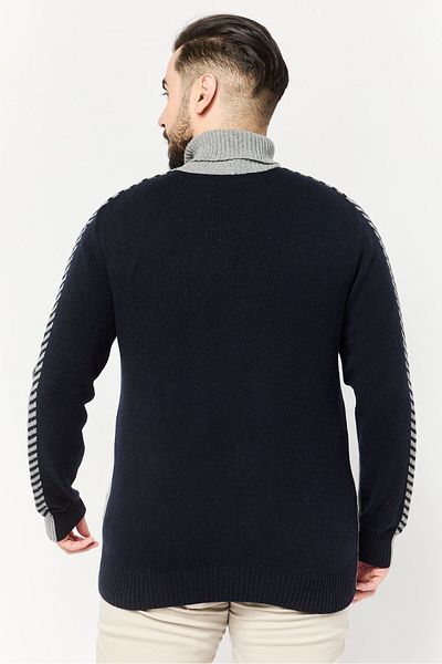Harmont & Blaine Men Turtle Neck Embroidered Logo Sweater, Grey