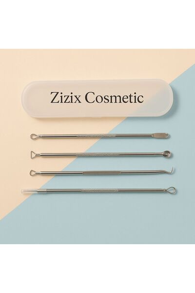 zizix Paslanmaz Çelik Siyah Nokta Temizleme Çubukları Siyah Nokta Akne Aleti 4 Lü