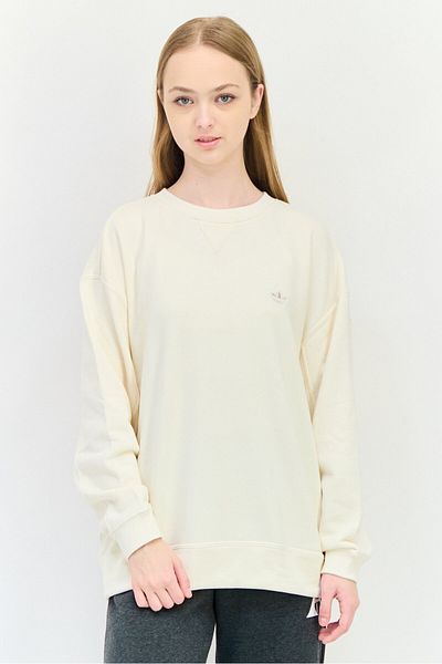 adidas Women Sportswear Fit Long Sleeves Outdoor Sweatshirt, Beige
