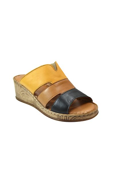 Onlo Ayakkabı Onlo Shoes K-2 Γυναικείες παντόφλες με ανατομικό τακούνι από γνήσιο δέρμα