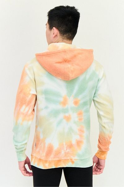 Feat Men Tie Dye Fleece Hooded Sweatshirt, Multicolor