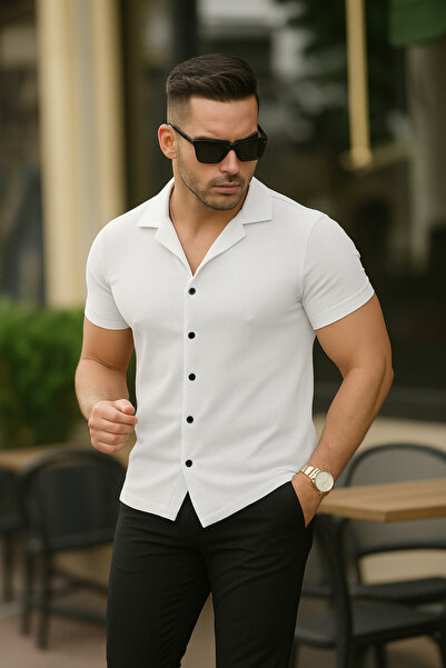 ROCKBLACK Erkek Salaş Kısa Kollu Nefes Alan Yazlık Klasik Gömlek