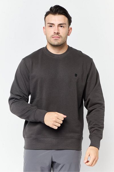 883 Police Men Crew Neck Brand Logo Long Sleeves Sweatshirt, Dusty Grey