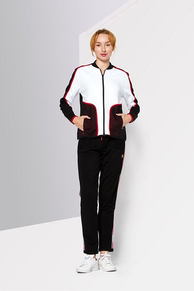 Scuderia Ferrari Women Sportswear Fit Long Sleeve Outdoor Sweatshirts, White Combo