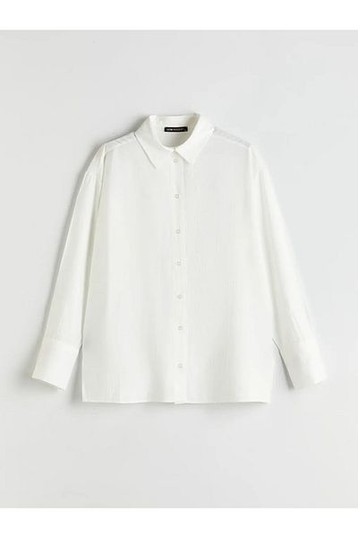 LC Waikiki Lcw Modest Ecru Loose Fit Women's Shirt Tunic