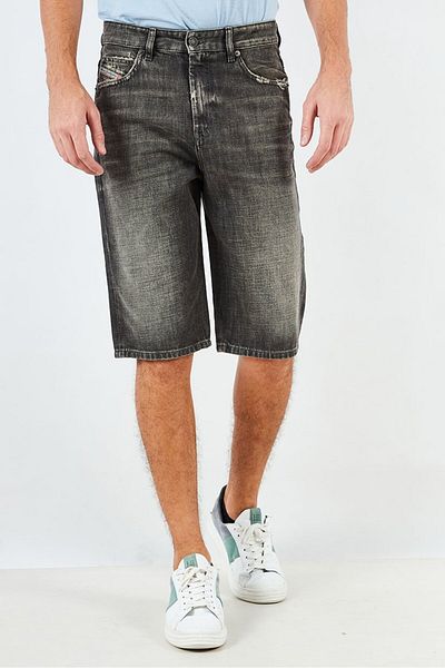 Diesel Men Regular Fit Vintage Washed Denim Shorts, Faded Black