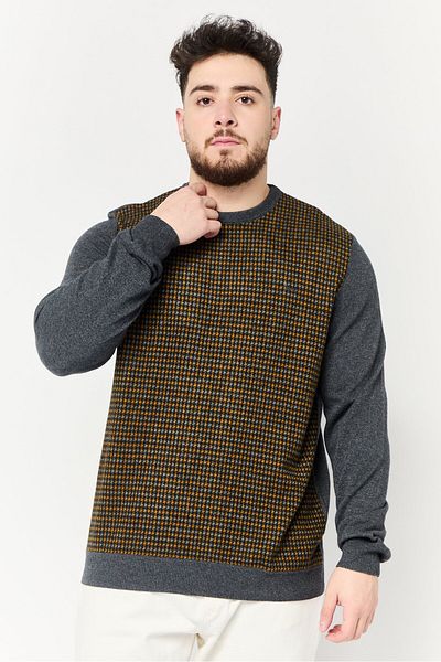 Harmont & Blaine Men Round Neck Long Sleeve Brand Logo Sweater, Multicolor