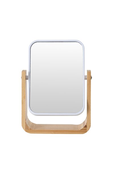 Mudo Home BOHO BAMBU BÜYÜTEÇLİ AYNA BEYAZ 16X5,8X21,8