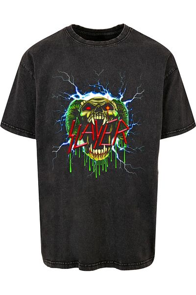 Merchcode Sla - Electric Demon Acid Washed Oversize Tee