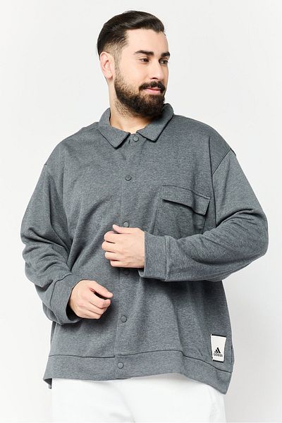 adidas Men Sportswear Fit Long Sleeves Outdoor Jacket, Grey
