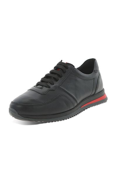 TOGO Pantofi Sport, Urban Sneakers Pas Negru Box, Piele Naturala