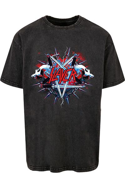 Merchcode Sla – Swords Acid Washed Oversize-T-Shirt