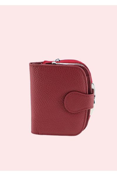 OEM Women's wallet made of genuine leather Hassion 301, red