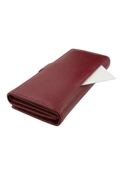 OEM Women's wallet, Tita, made of genuine leather, 19 x 10 x 3 cm, Burgundy - PR228