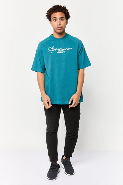 Puma Men Sportswear Fit Short Sleeves Outdoor T-Shirt, Teal Green