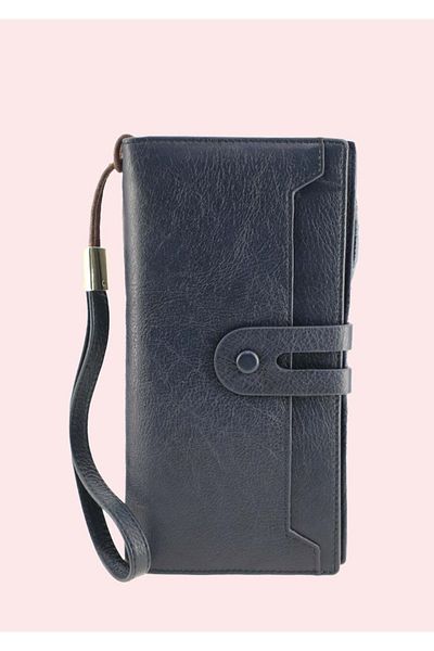 OEM Women's genuine leather wallet Hassion A12, dark blue