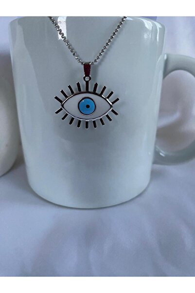 KANERUZ قلادة فضية اللون على شكل عين الشر