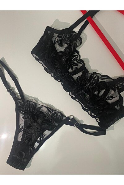 BLUE AVCI LINGERIE ΣΕΤ ΣΤΗΘΟΠΟΡΤΑΚΙΑΣ ΜΕ ΚΕΝΤΗΜΕΝΟ ΤΑΝΓΑ ΣΕ ΤΟΥΛ