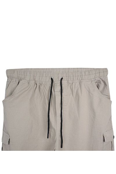 marufshop Cargo Pocket Suitable for 100 Kilo - 180 Kilo Men's Large Size Gabardine Trousers Stone