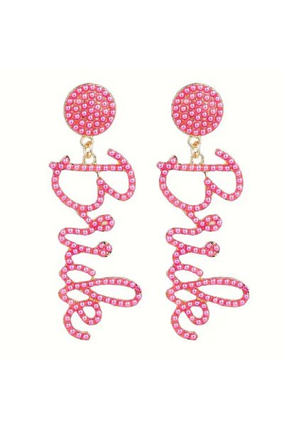 TChic Pink Beads Bridal Design Earrings
