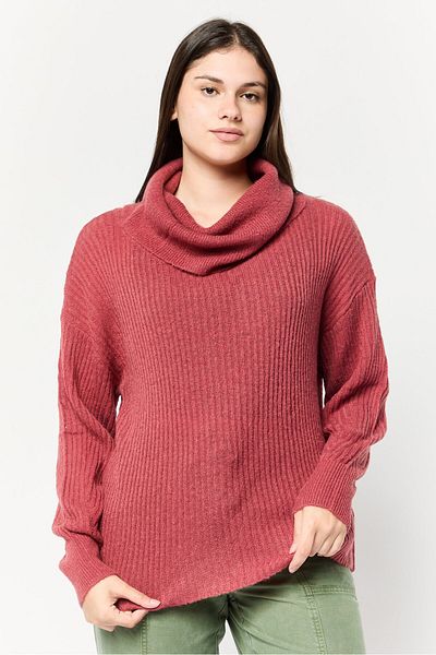Esprit Women Turtle Neck Knitted Sweater, Red