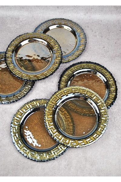 Qualitev Vera Glass Dessert Pastry Presentation Plate 21 cm Catering Plate