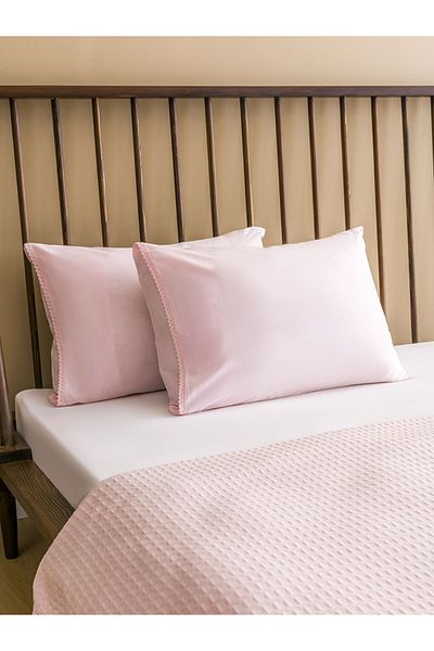 LC Waikiki Σετ Πικέ Διπλό με Ροζ Δαντέλα Λεπτομέρεια