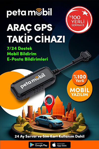 Peta Mobil PT-190 Data Hatlı GPS Takip Cihazı – 12 Ay Server Dahil, Motor Blo...