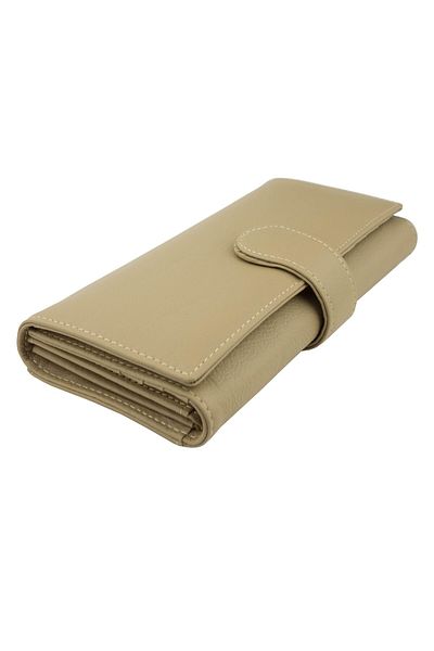 OEM Women's wallet, Tita, made of genuine leather, 19 x 10 x 3 cm, Beige - PR230