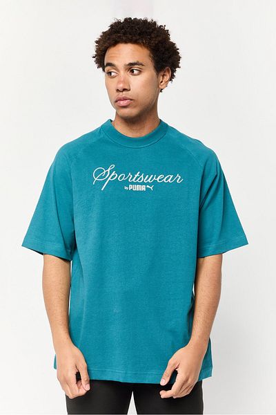 Puma Men Sportswear Fit Short Sleeves Outdoor T-Shirt, Teal Green