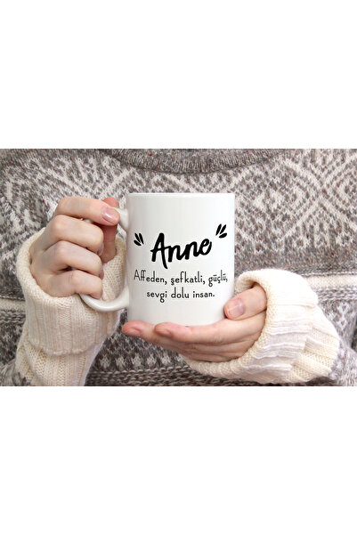 hediyenebak كوب شاي قهوة من السيراميك مطبوع بتصميم إنساني محبب للأم