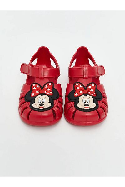 LC Waikiki Red Minnie Mouse Printed Baby Girl Beach Sandals