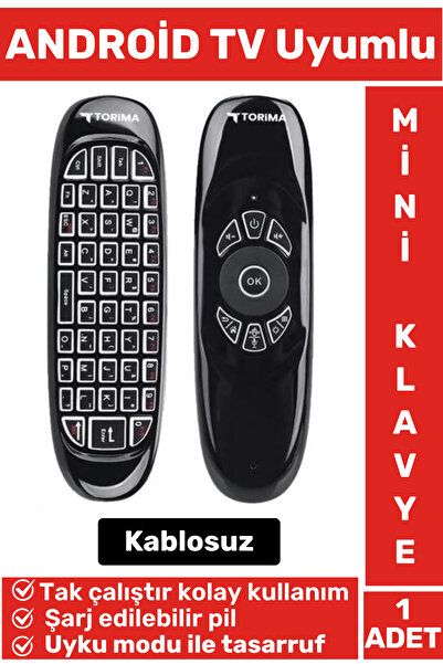 Wintoup Premium Çok Fonksiyonlu 2.4g Kablosuz Air Mouse ANDROID TV Uyumlu Q Klavyeli Mini Uzaktan Kumanda