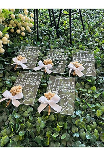 Söz,nişan, Nikah, Kına Hediyesi ,şeffaf pleksi Söz Nişan Beyaz Kurdeleli Magnet (20Adet)