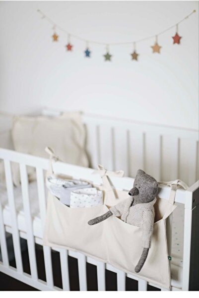 EYPRICH Crib Side 100% Duck Linen Organizer