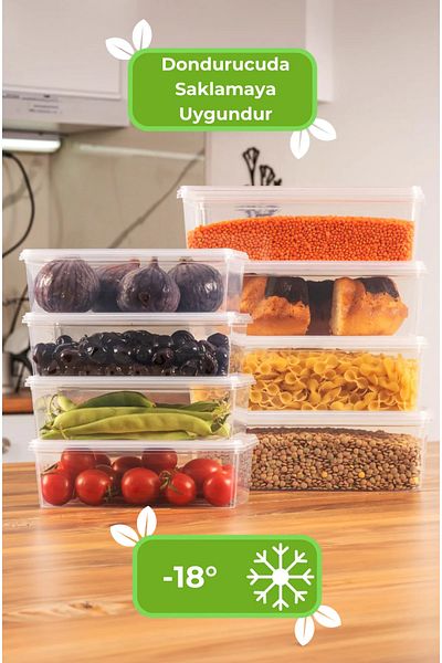 Hanedanev 20 Pieces 2000 ml Deep Freezer Freezer Storage Container with Lid - Refrigerator Organizer 2 Liters with Lid