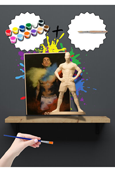 KonsolStation54 Ronaldo Boyama Figürü + Boya Seti (5 Renk & Fırça) - 10 cm