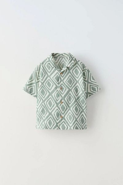 Kidmark Çocuk Modası Boy's Diamond Patterned Shirt Shorts Set