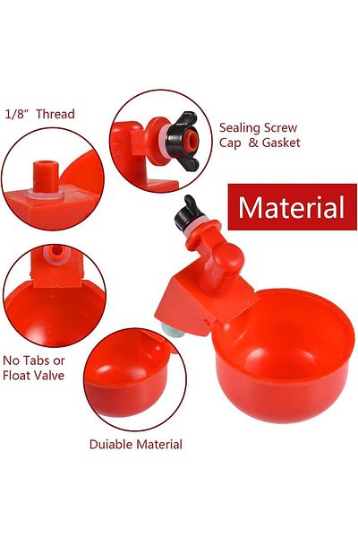 OEM Set Of 6 Chicken Waterers, Red