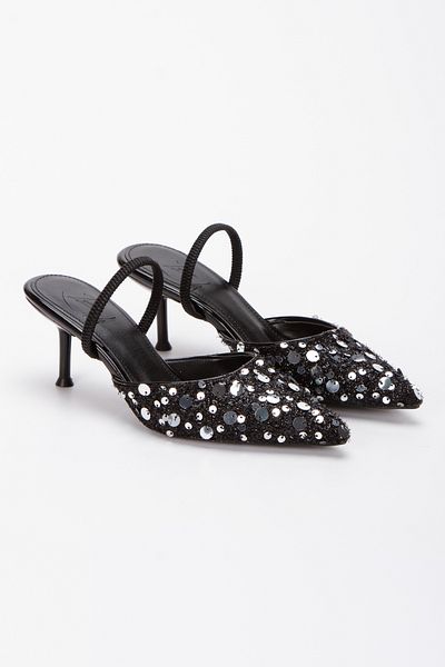 UYEGE The Night Series Sequin Detailed Pointed Toe Women's Heeled Shoes