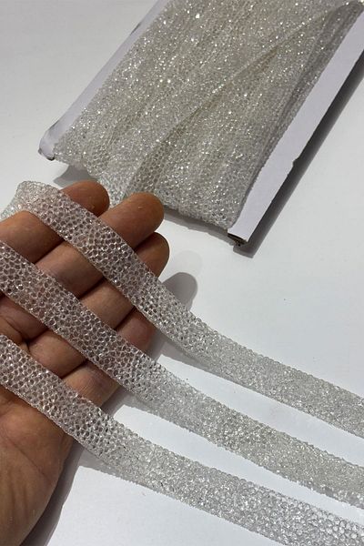 Hayalperest boncuk Transparent Iron-On Strip Stone Beads1.5 cm